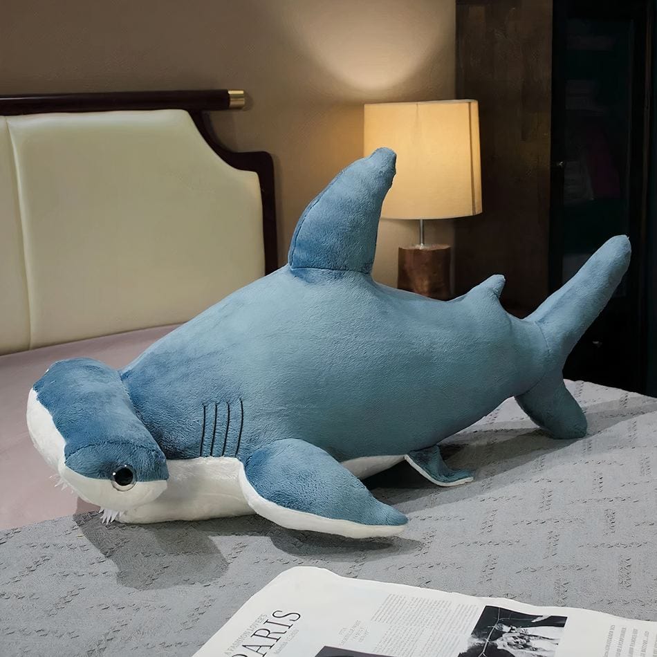 La Peluche 100cm / bleu Peluche requin marteau géante