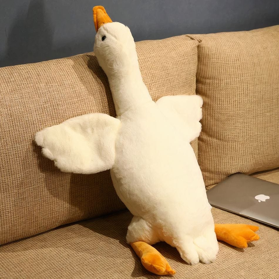 La Peluche 130cm / Blanc Peluche géante canard