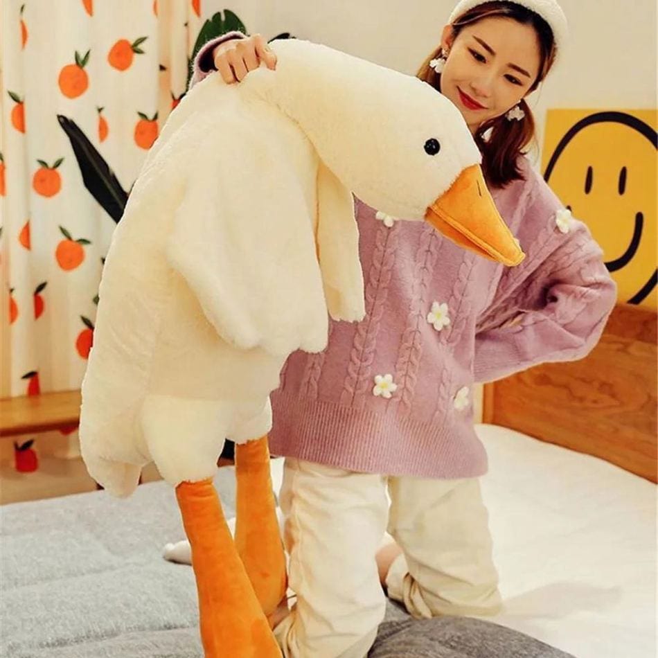 La Peluche 160cm / Blanc Peluche géante canard