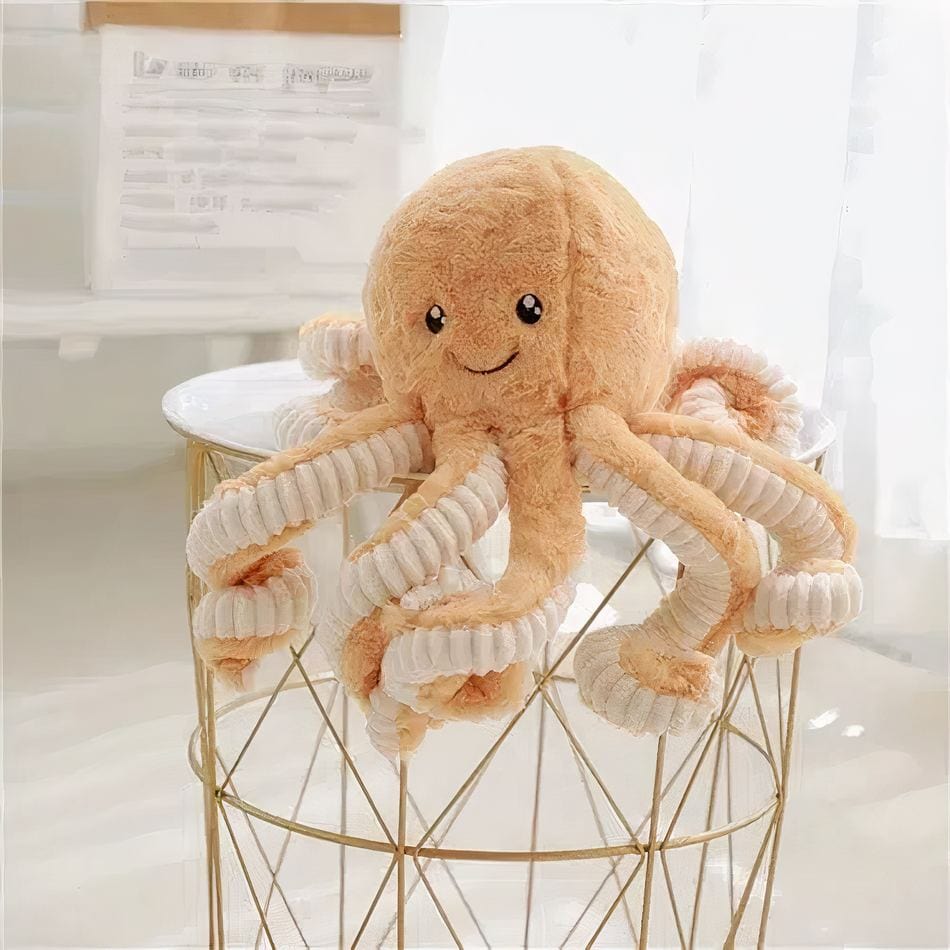 La Peluche 18cm / Orange Peluche pieuvre souriante