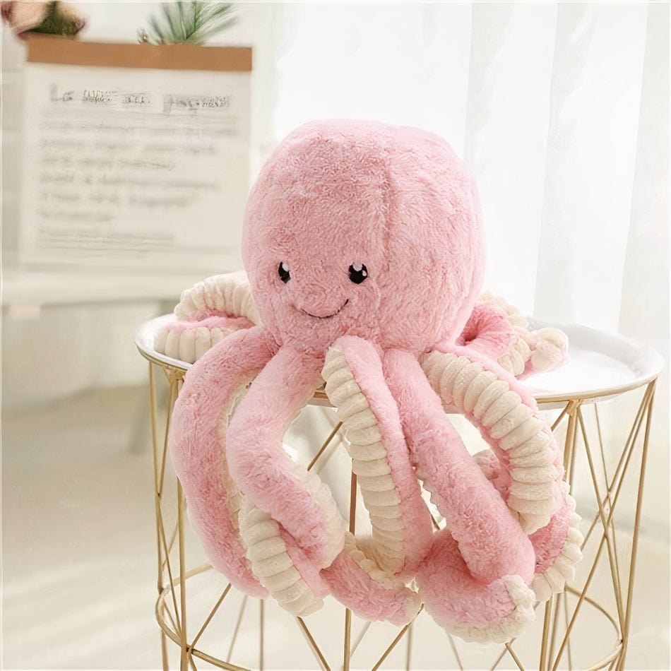 La Peluche 18cm / Rose Peluche pieuvre souriante