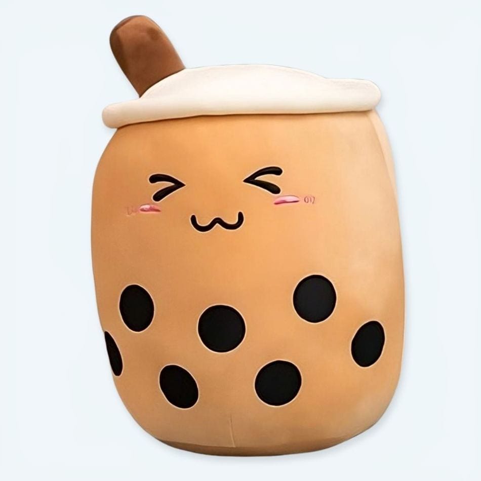 La Peluche 22-24cm Peluche coussin Bubble tea marron