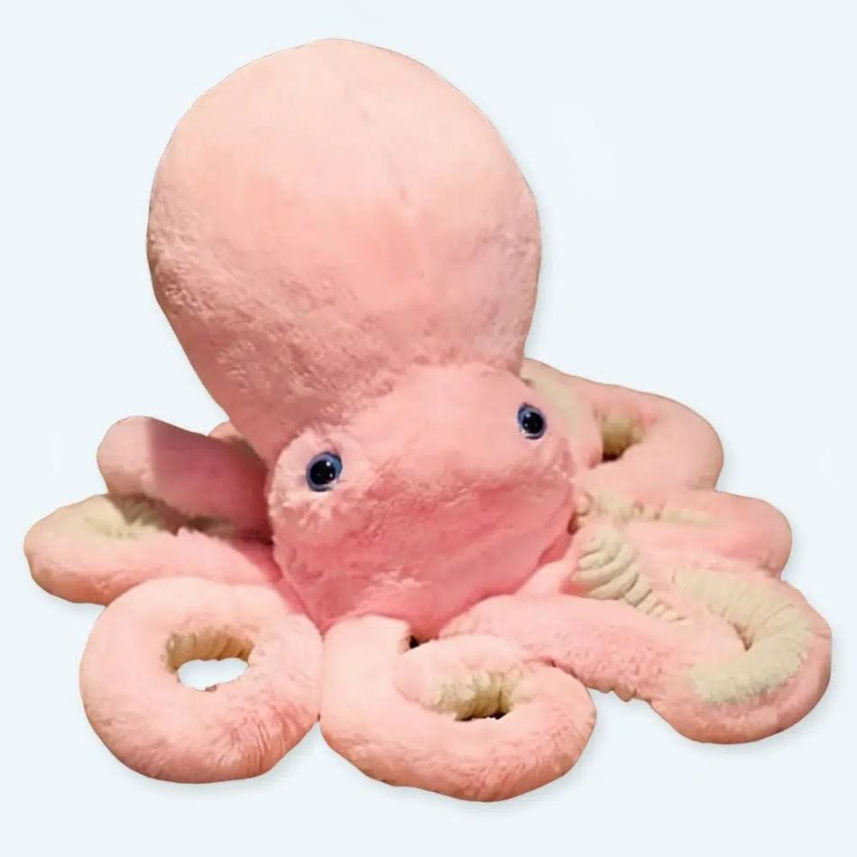 La Peluche 30cm Peluche pieuvre rose adorable