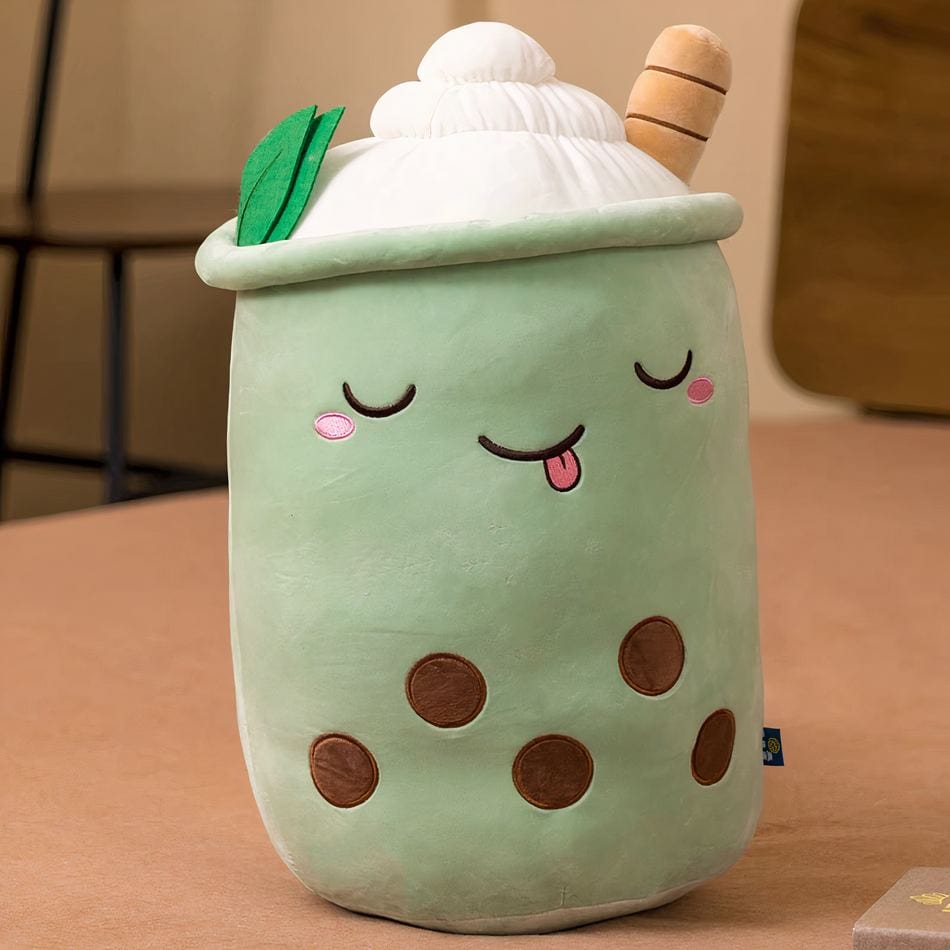 La Peluche 32-35cm / Vert Peluche coussin Bubble tea doux
