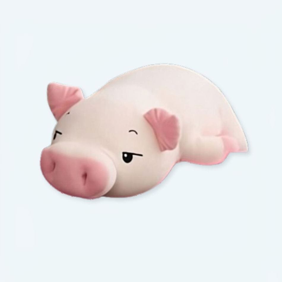 La Peluche 40cm Peluche cochon blanc couché