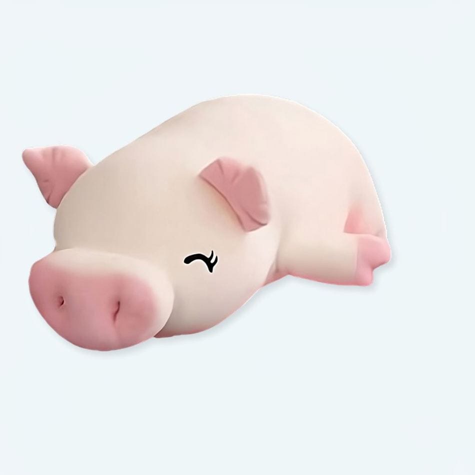 La Peluche 40cm Peluche cochon blanc heureux