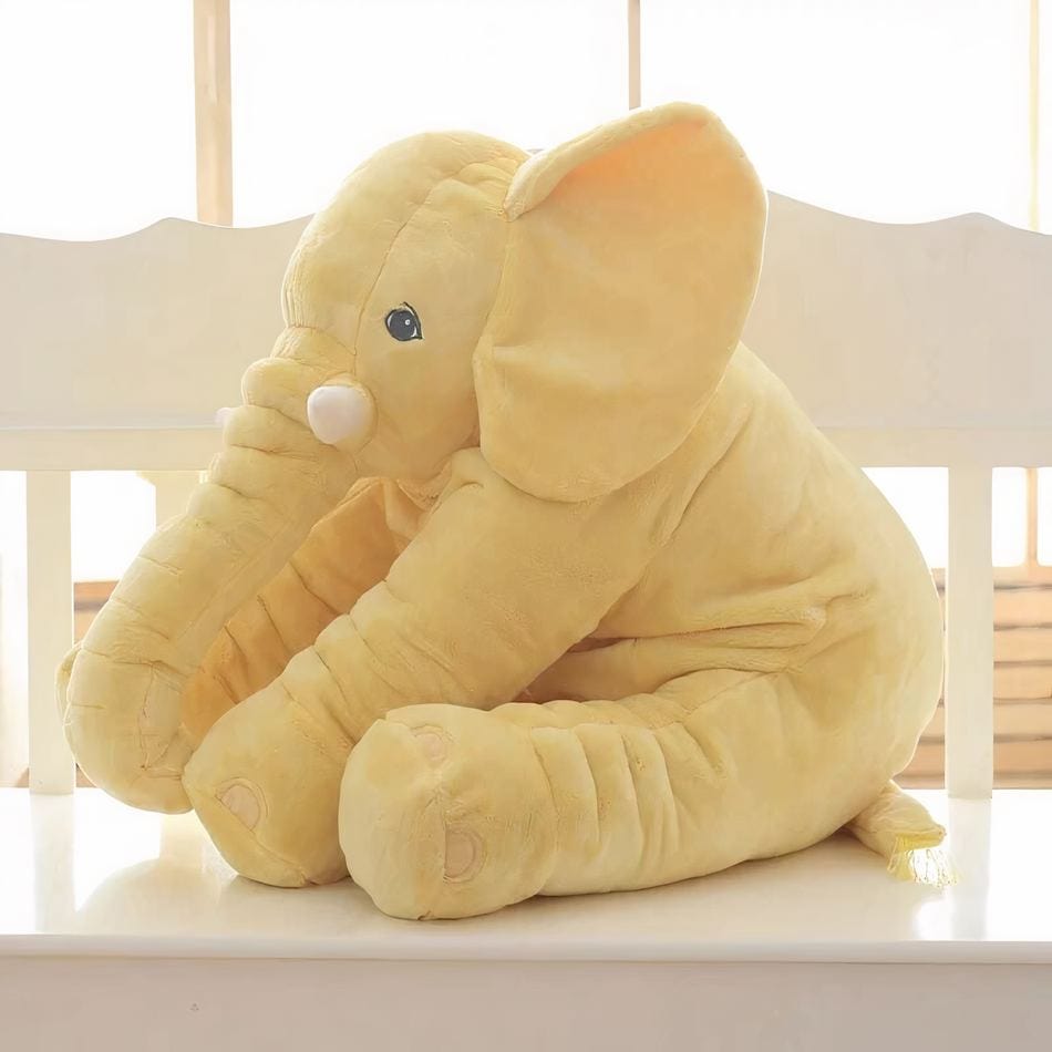 La Peluche 40cm Peluche éléphant oreiller jaune