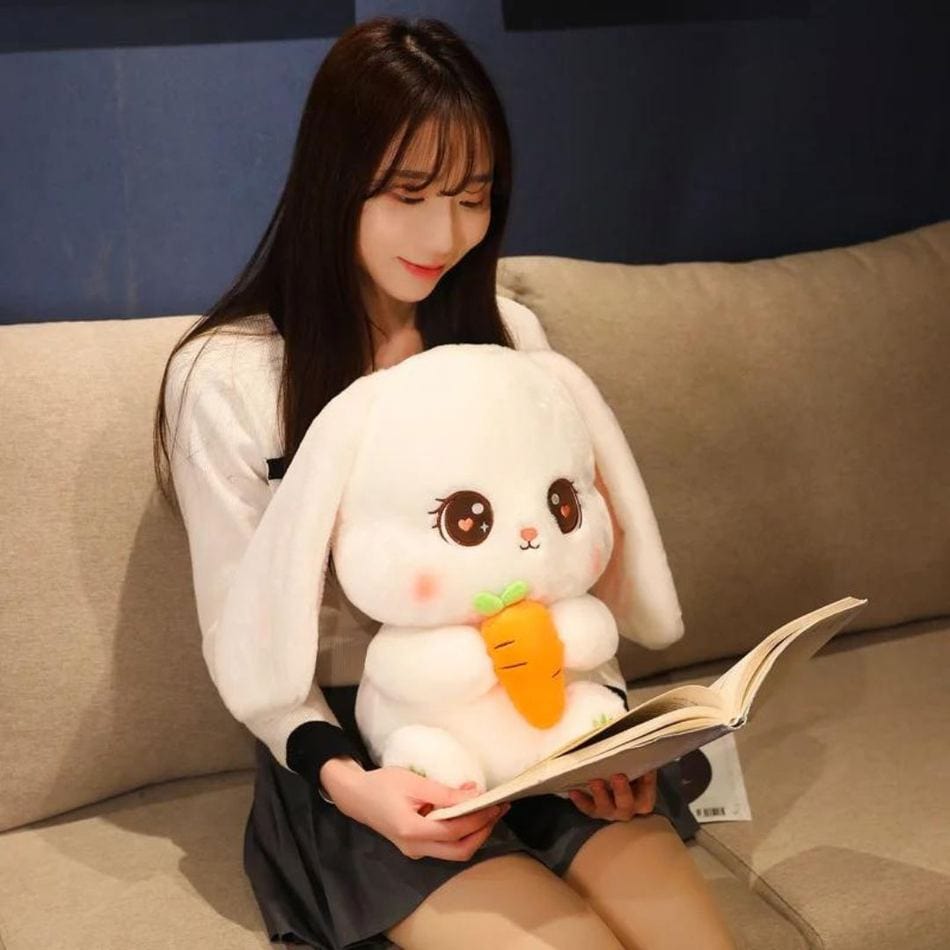La Peluche 40cm Peluche lapin avec une carotte