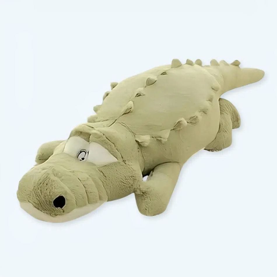 La Peluche 60cm Peluche crocodile oreiller verte