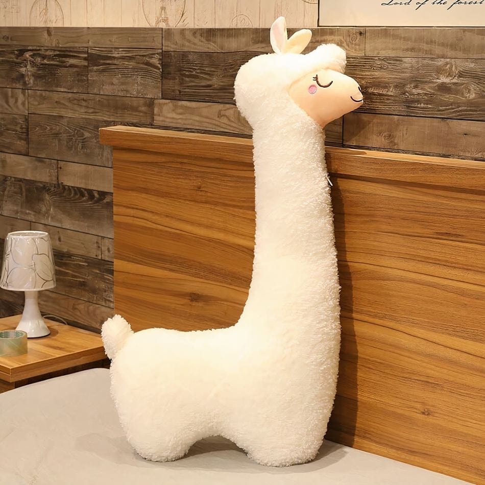 La Peluche 75cm / Blanc Peluche lama géante