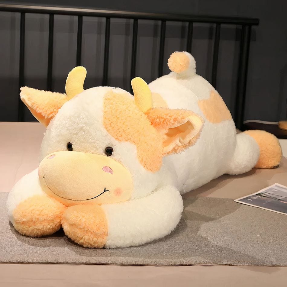 La Peluche 90cm / Orange Peluche vache géante mignonne