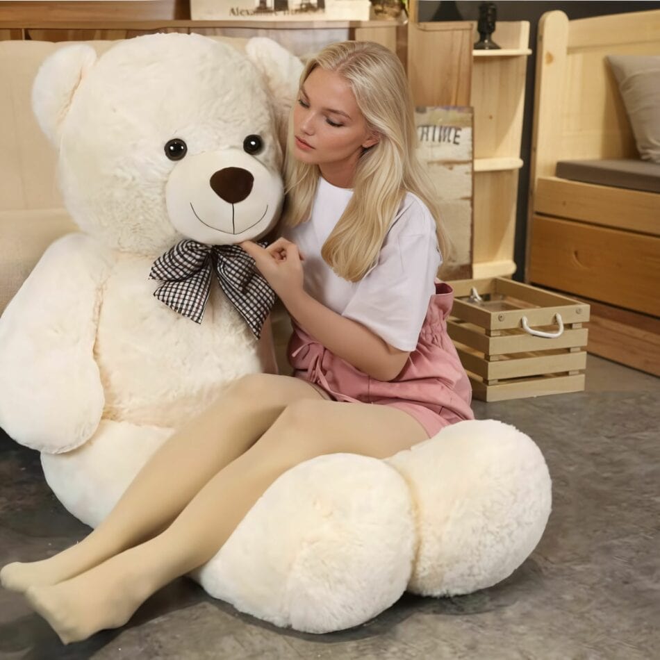 La Peluche Blanc / 100cm Peluche ours géante Teddy