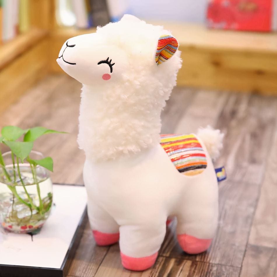 La Peluche Blanc / 25cm Peluche alpaga souriant