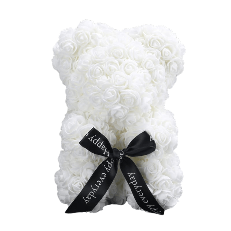 La Peluche Blanc Ourson en rose pour Saint-Valentin