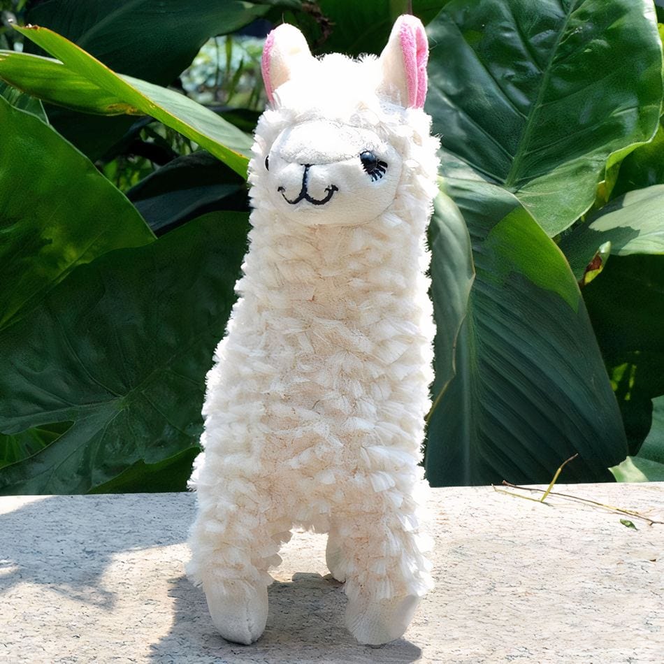 La Peluche Blanc Peluche alpaga à poils longs