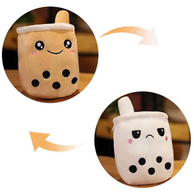 La Peluche Blanc Peluche Bubble tea réversible enfant