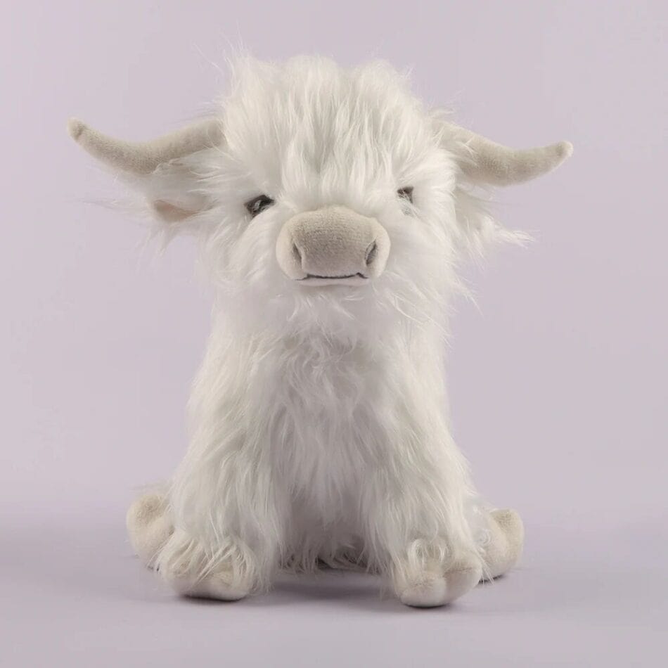 La Peluche Blanc Peluche vache poilue