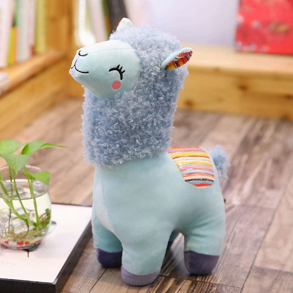 La Peluche Bleu / 25cm Peluche alpaga souriant
