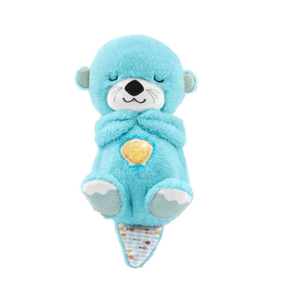 La Peluche Bleu Peluche loutre respirante avec berceuse relaxante