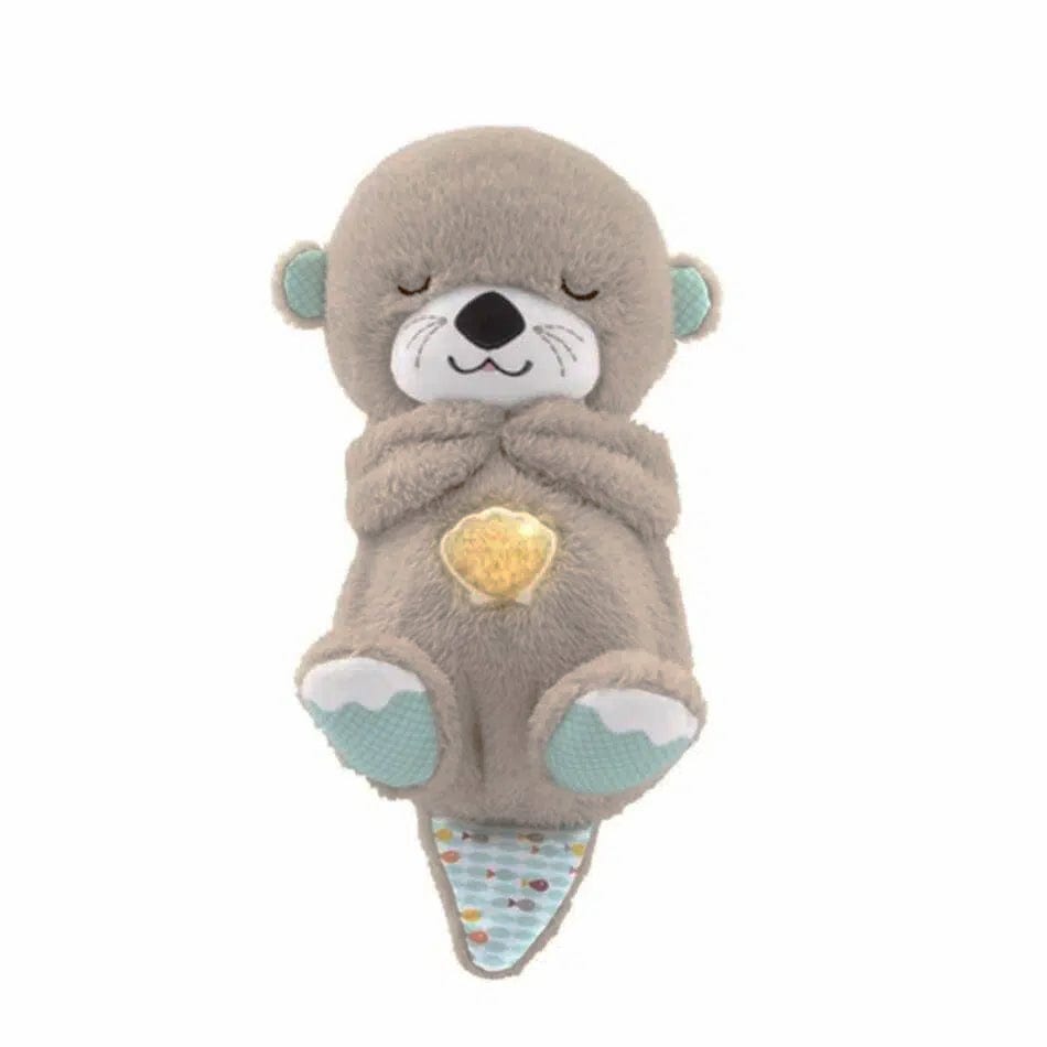 La Peluche Gris Peluche loutre respirante avec berceuse relaxante