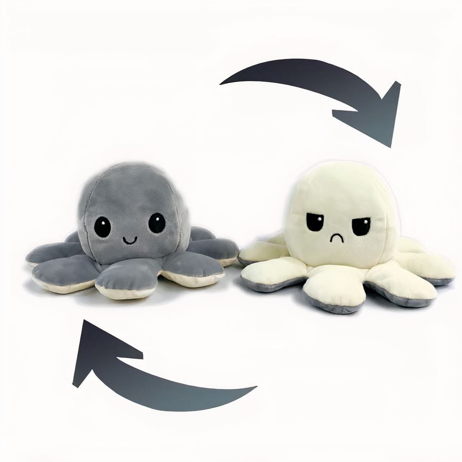 La Peluche Gris Peluche pieuvre Octopus réversible