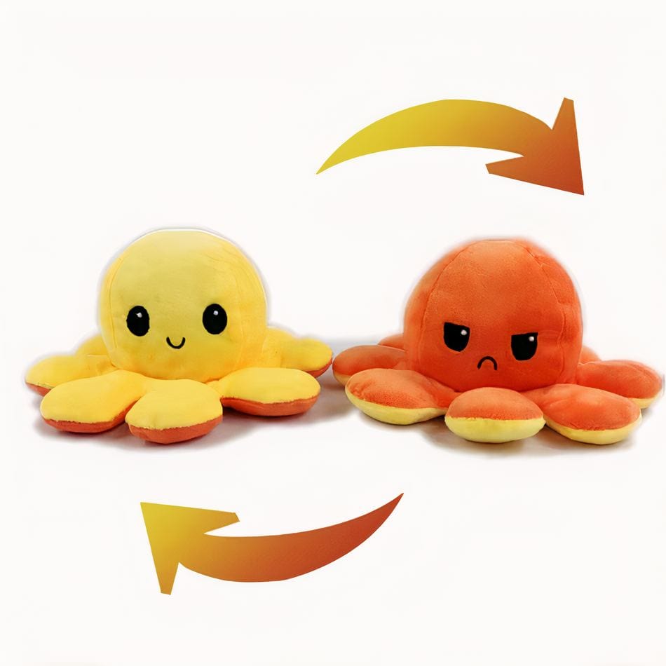 La Peluche Jaune Peluche pieuvre Octopus réversible