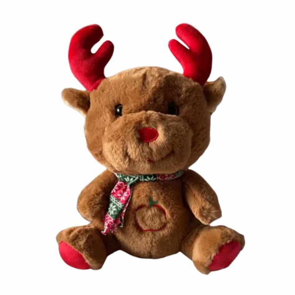 La Peluche Marron Peluche renne de Noël respirante avec berceuses douce