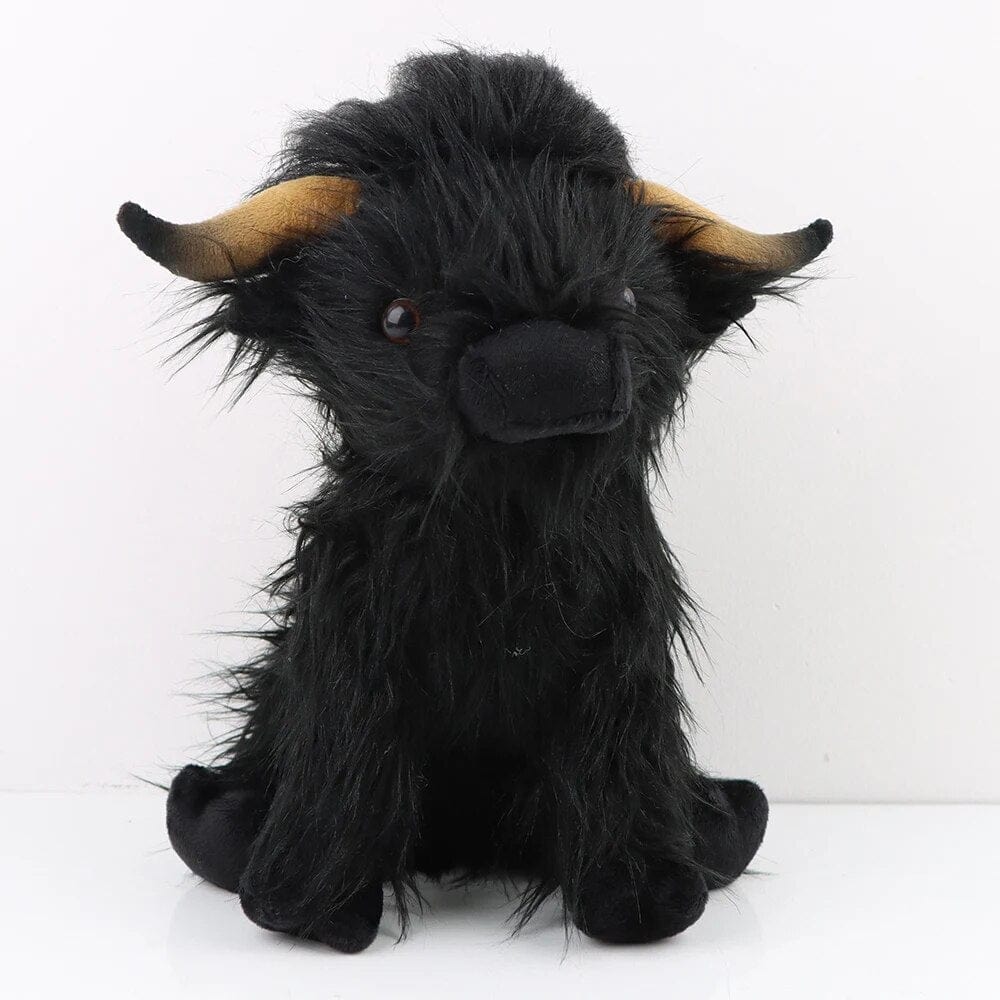 La Peluche Noir Peluche vache poilue