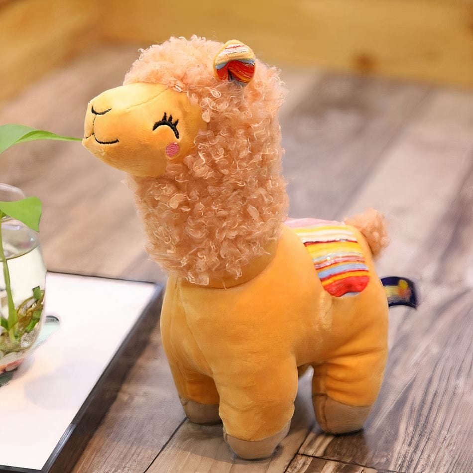 La Peluche Orange / 25cm Peluche alpaga souriant