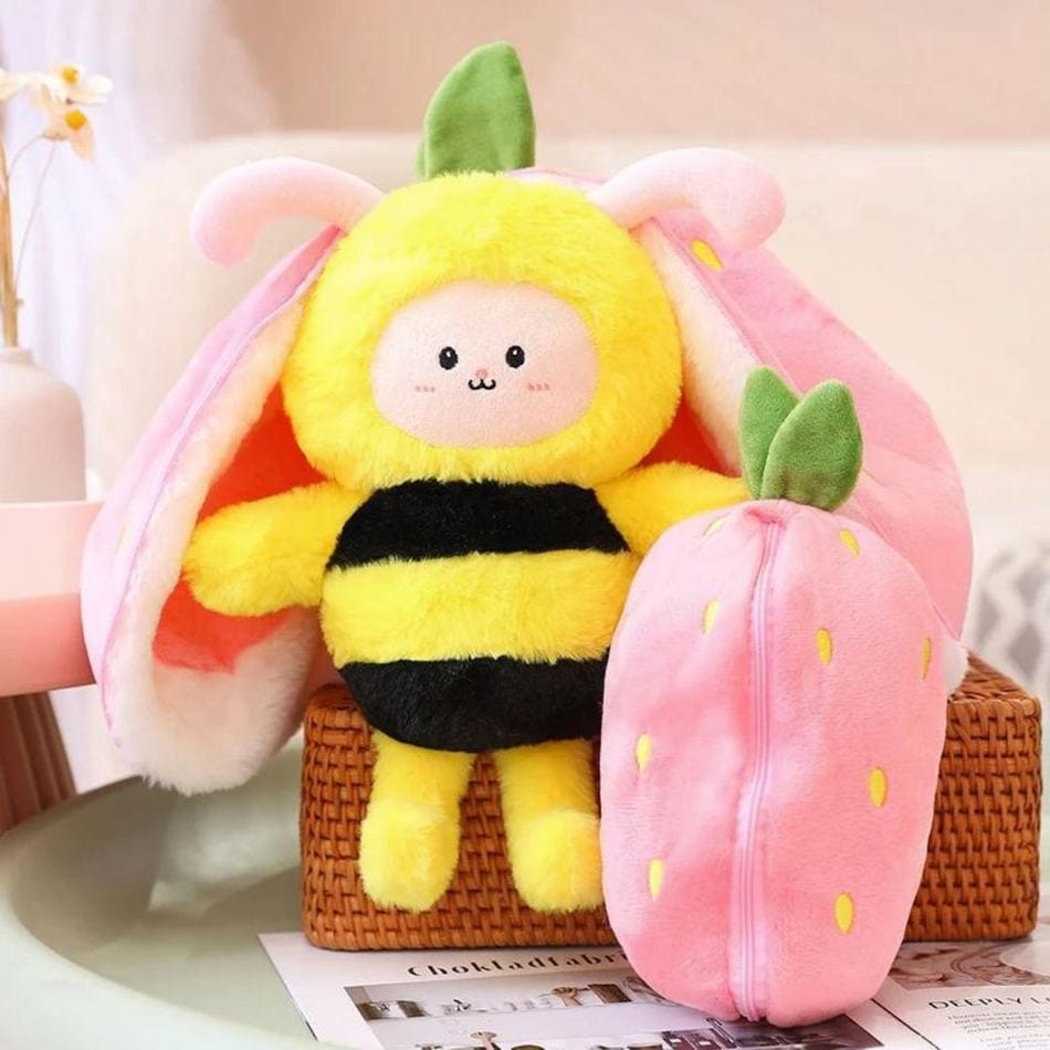 La Peluche Peluche abeille fraise