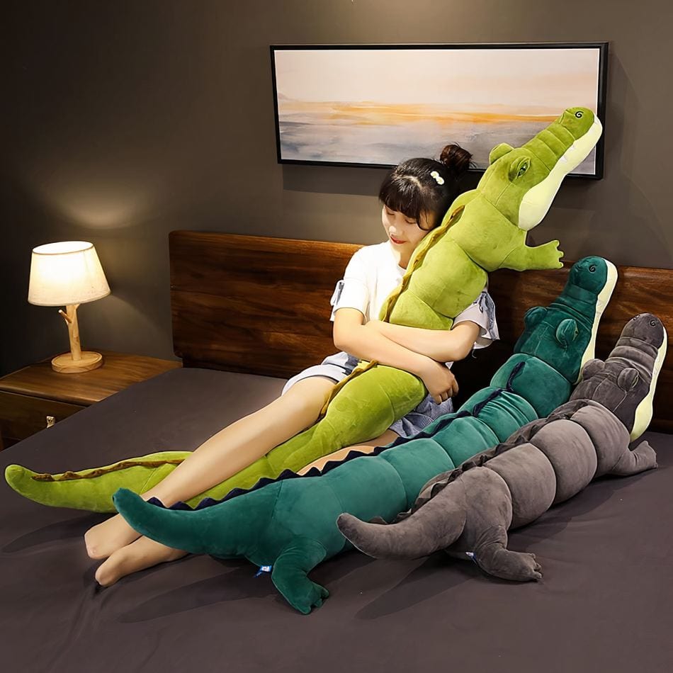 La Peluche Peluche alligator bleu géante