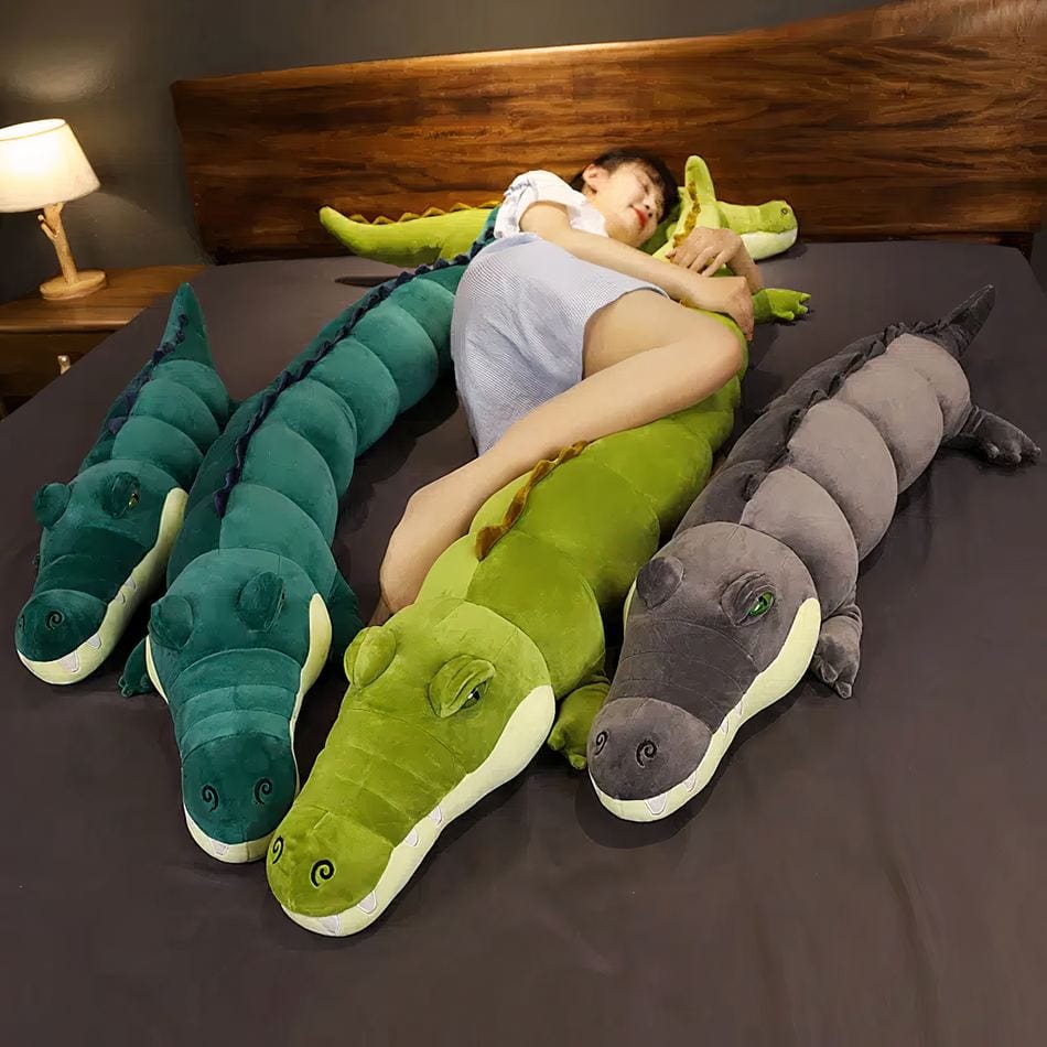 La Peluche Peluche alligator bleu géante