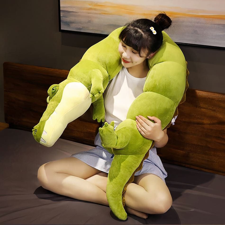 La Peluche Peluche alligator vert géante