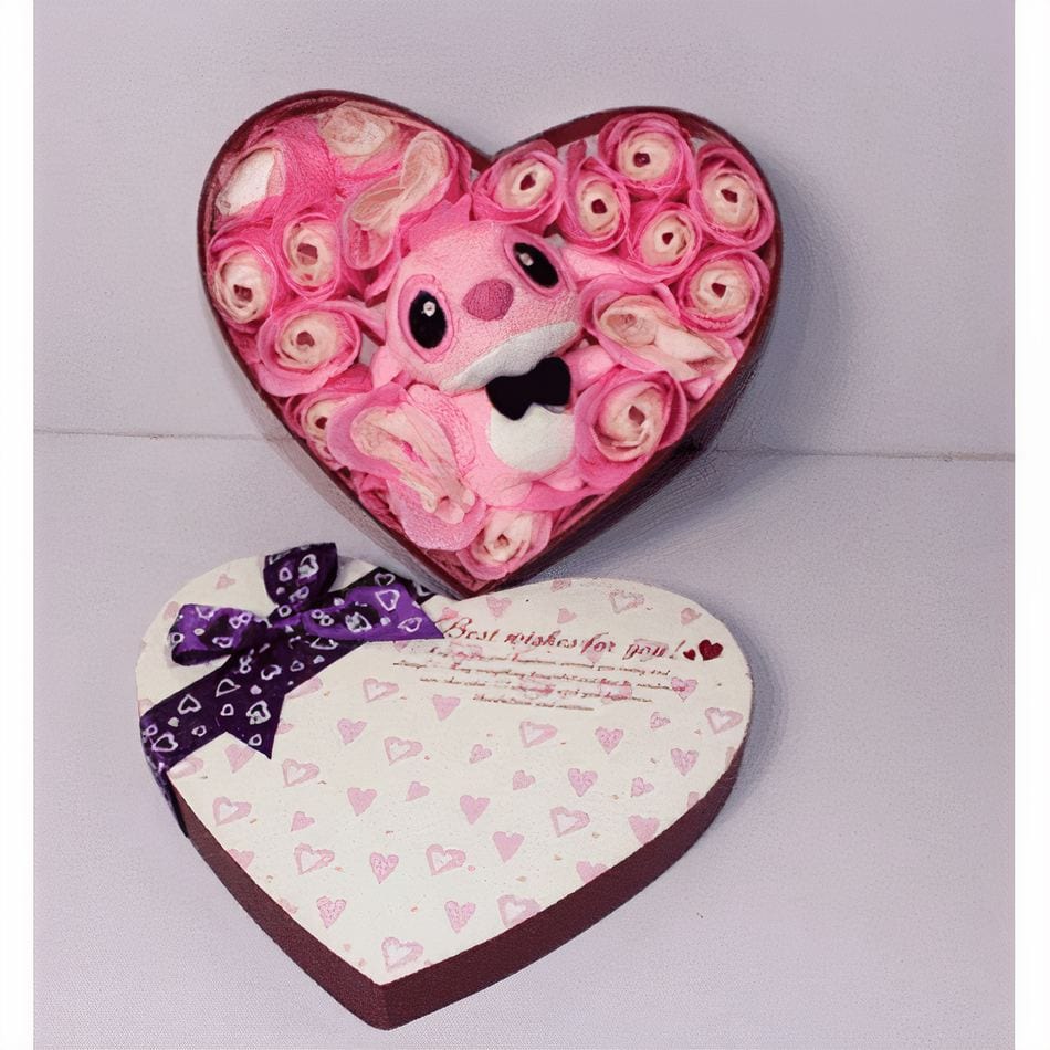 La Peluche Peluche Angel coffret en cœur
