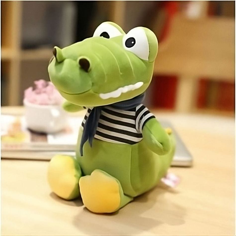 La Peluche Peluche bébé crocodile verte