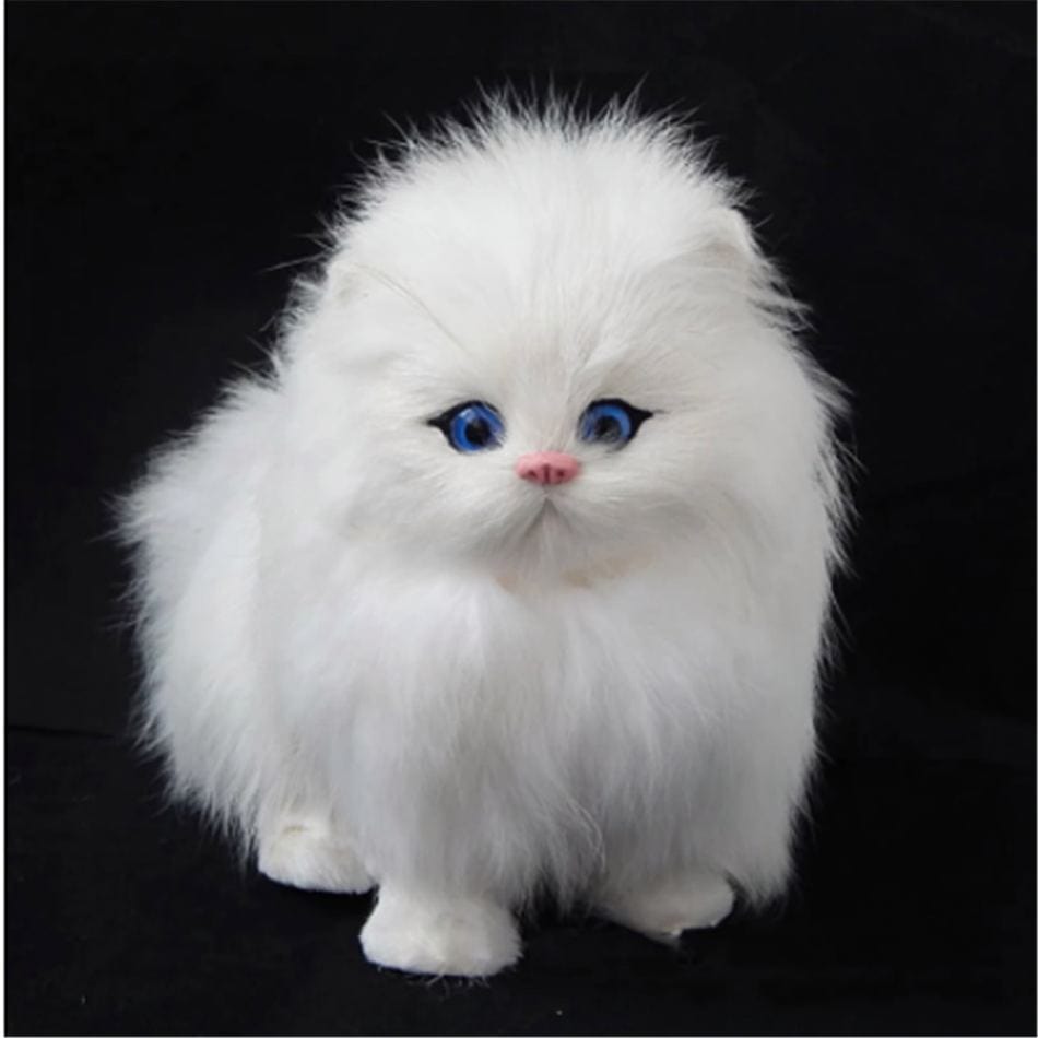 La Peluche Peluche chaton poilu blanc