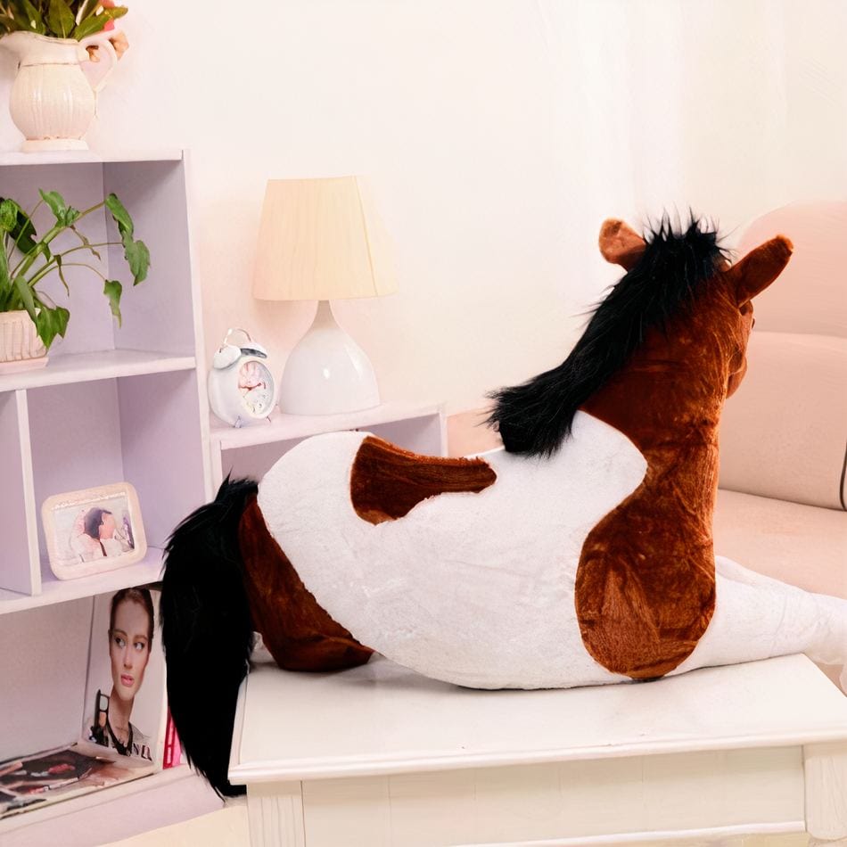 La Peluche Peluche cheval blanc marron