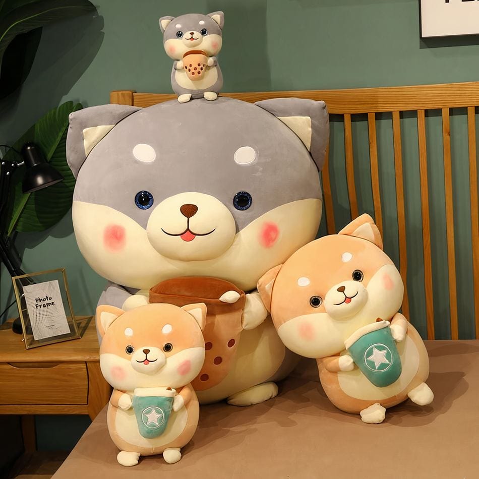 La Peluche Peluche chien avec Bubble Tea