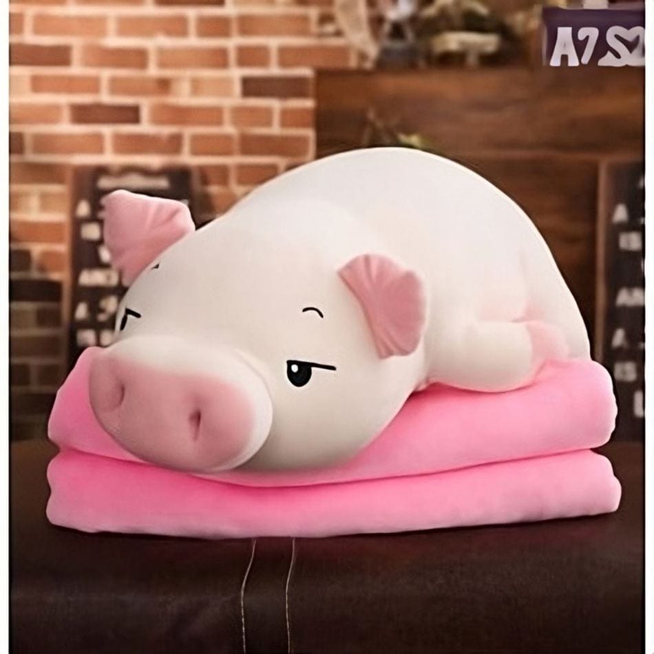 La Peluche Peluche cochon blanc couché