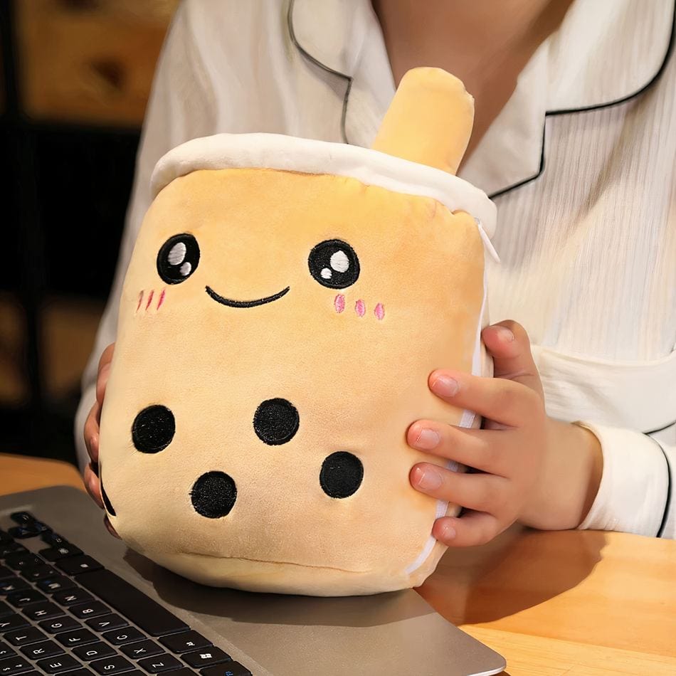La Peluche Peluche coussin Bubble tea marron