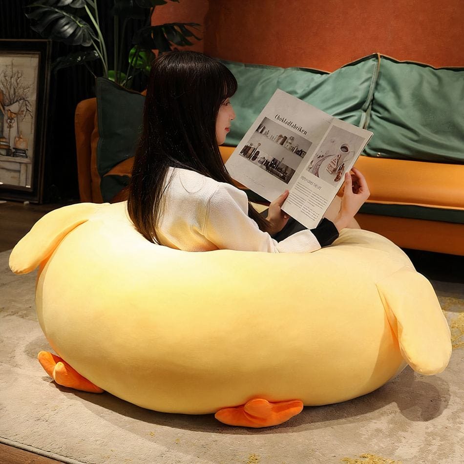 La Peluche Peluche coussin poussin jaune