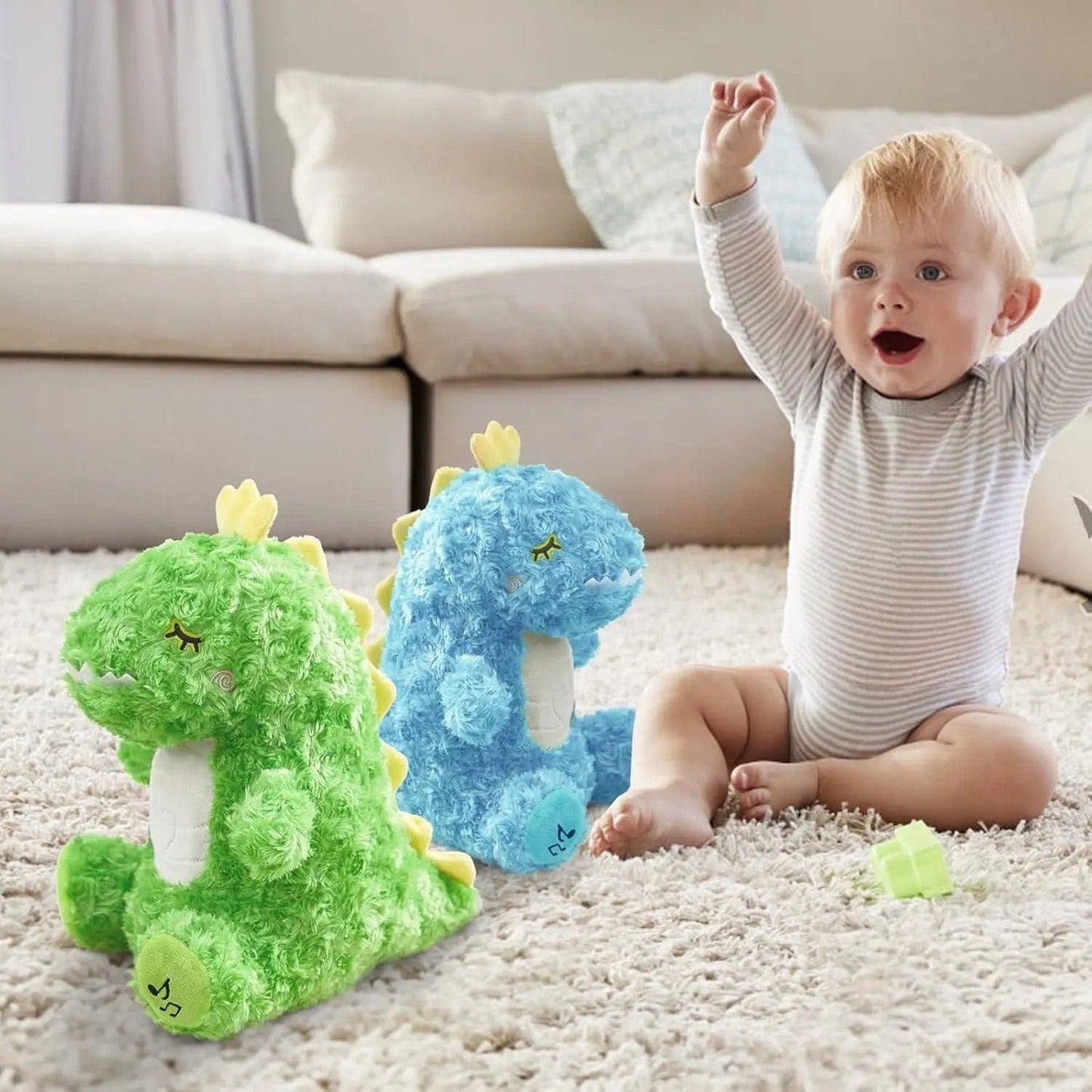 La Peluche Peluche dinosaure adorable respirante avec berceuse