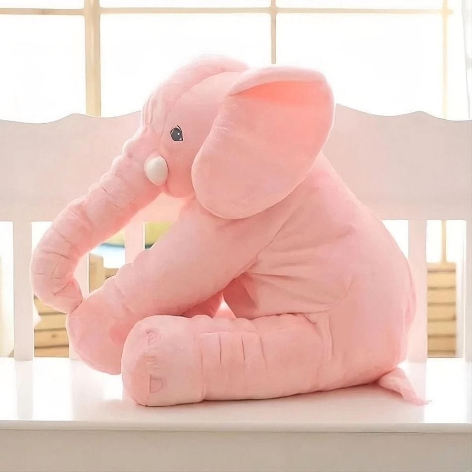 La Peluche Peluche éléphant oreiller rose