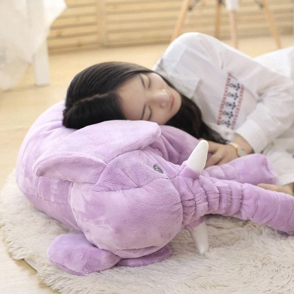 La Peluche Peluche éléphant oreiller violet
