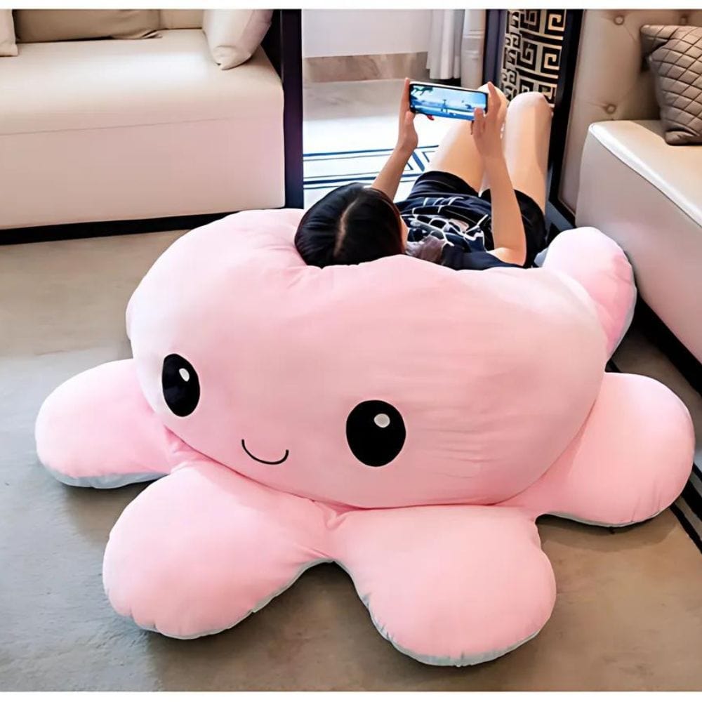 La Peluche Peluche géante pieuvre réversible