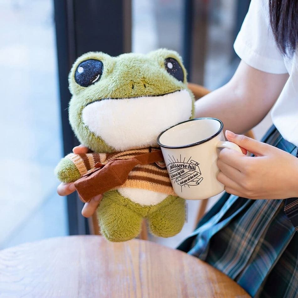 La Peluche Peluche grenouille avec sac