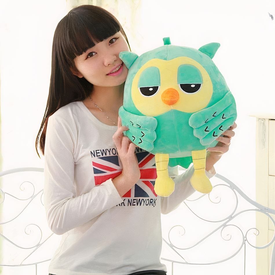 La Peluche Peluche hibou mignon vert