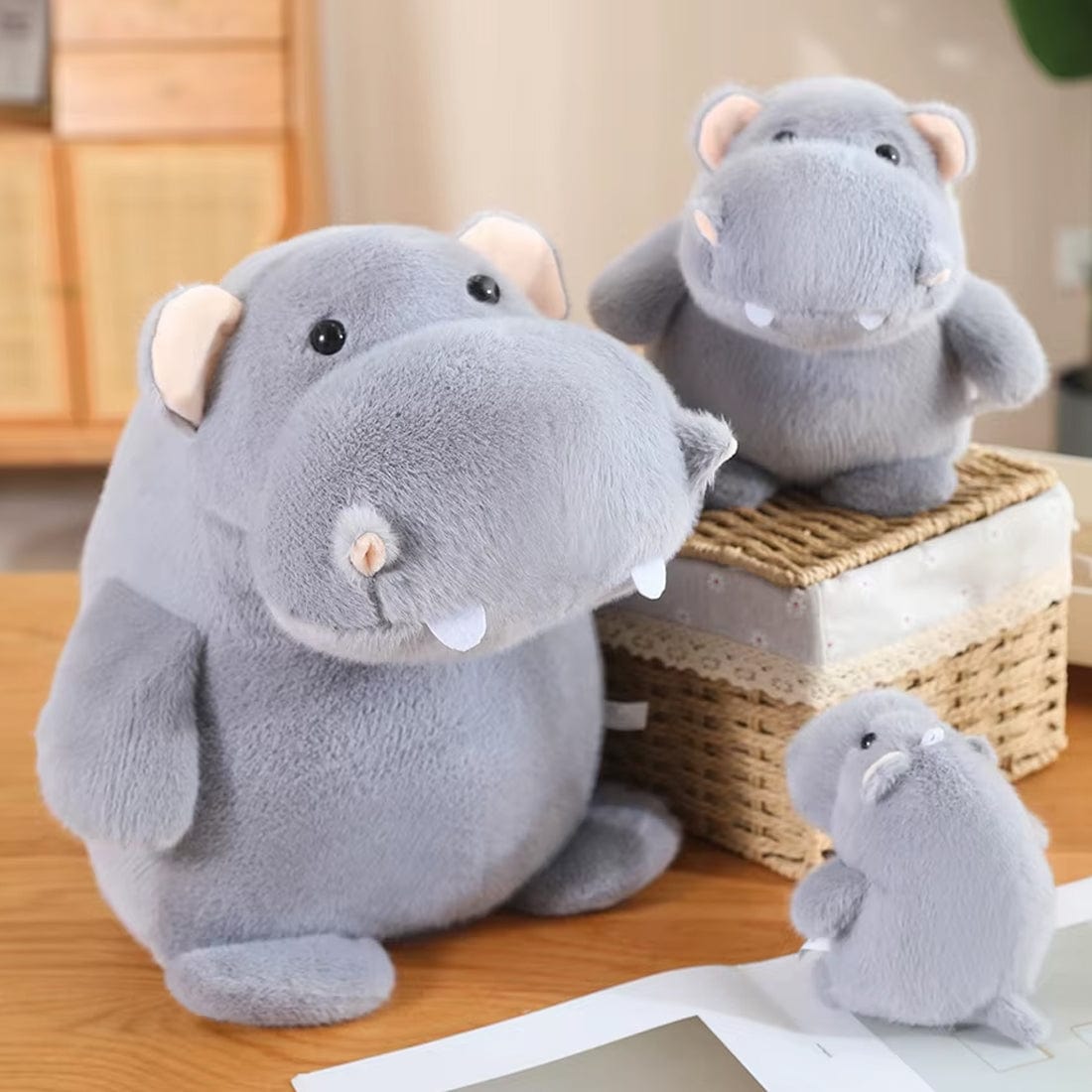 La Peluche Peluche hippopotame gris