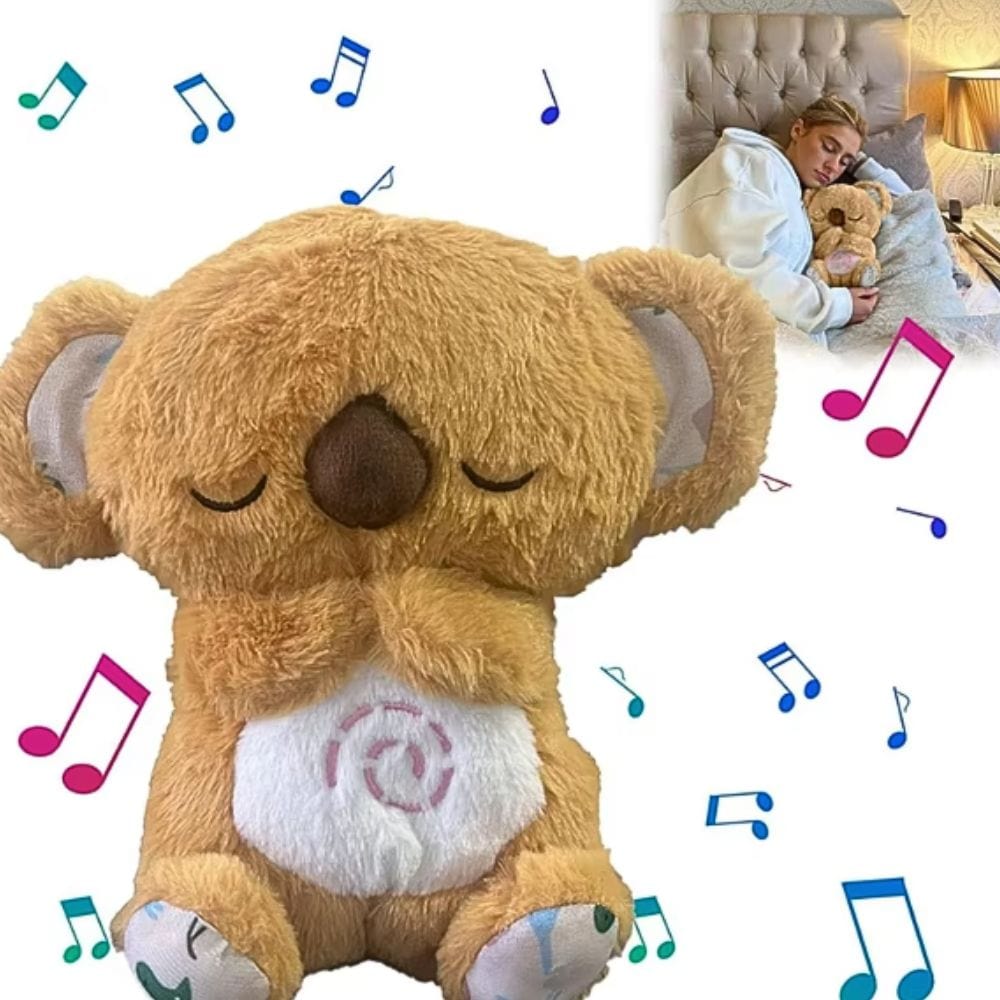 La Peluche Peluche koala jaune ou grise respirante musicale