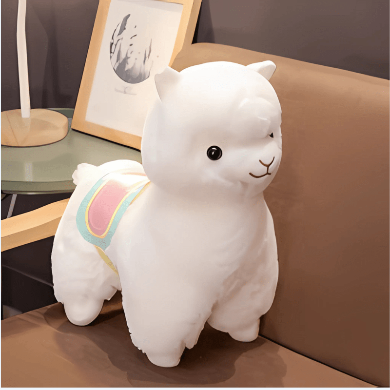 La Peluche Peluche lama blanc avec selle